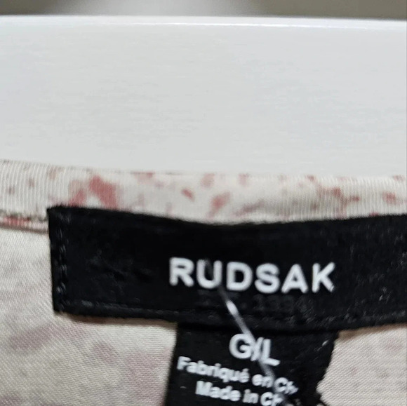 RUDSAK Selena Blouse Animal Print Snake Phyton Terracotta Pearl Wrap Leather L M - Picture 5 of 12